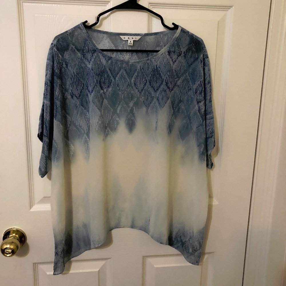 cAbi blue and white poncho size S